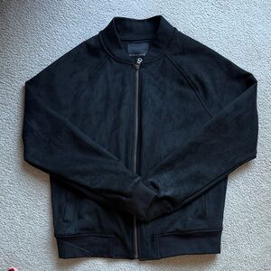 Men’s Banana Republic Black Faux Suede Bomber Jacket Size M